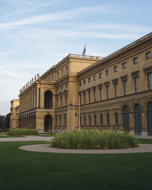 The Hercules Hall surrounded by greenery under the sunlight at daytime in Munich in Germany